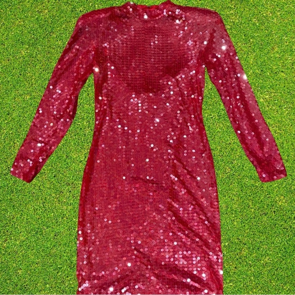 Elegant Red Sequin Dress